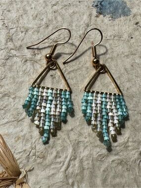 Handmade- Silky Beaded Fringe lightweight Earrings-Women Jewelry-Garden party